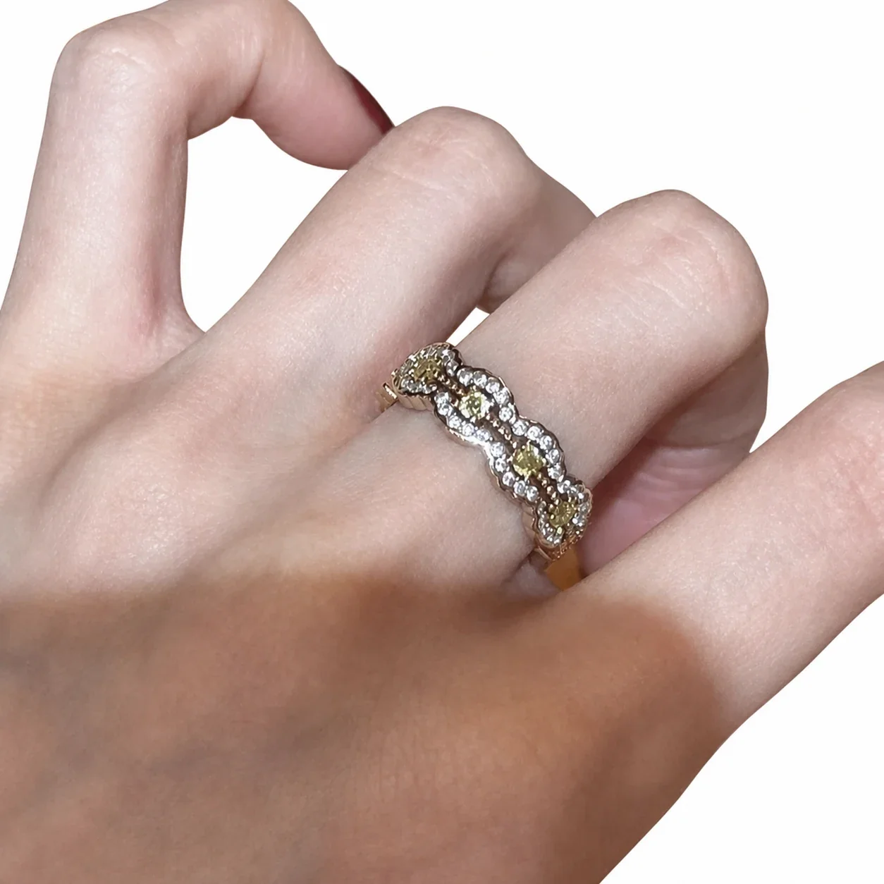 Ornate Butterfly Lace Gold-Plated Copper Open Ring