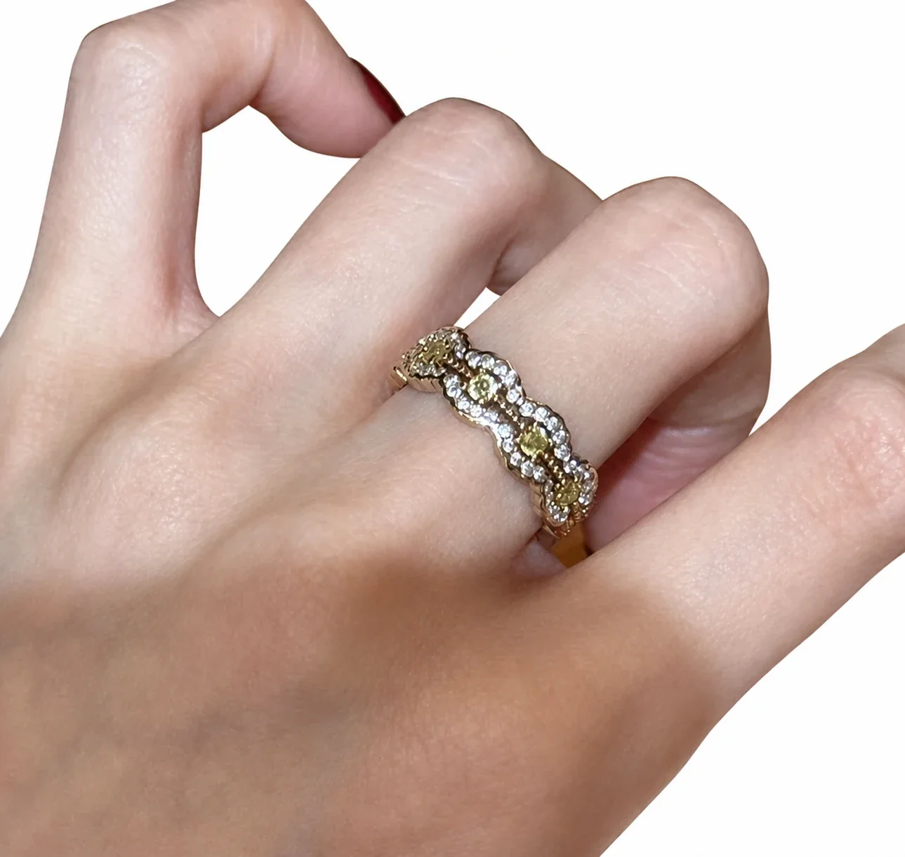Ornate Butterfly Lace Gold-Plated Copper Open Ring - Coffee Gold Lace