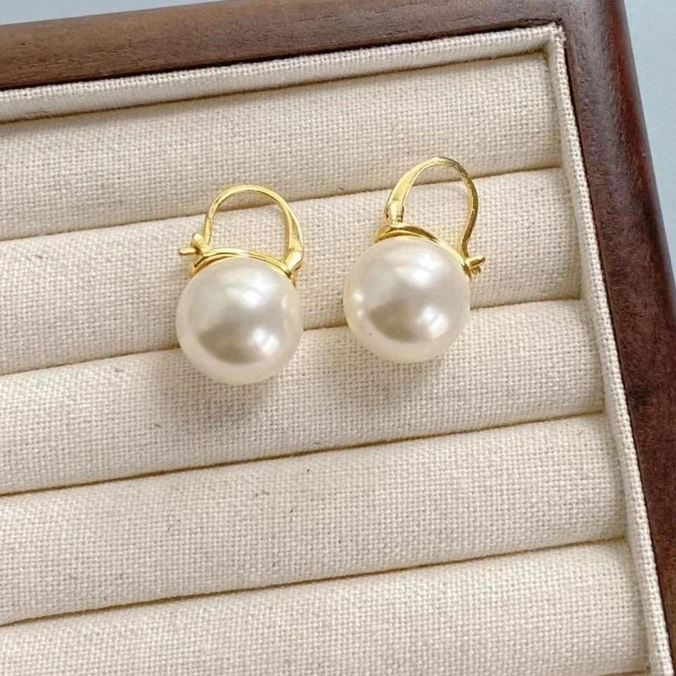 Petite Arched Hoop 925 Sterling Silver Pearl Drop Earrings