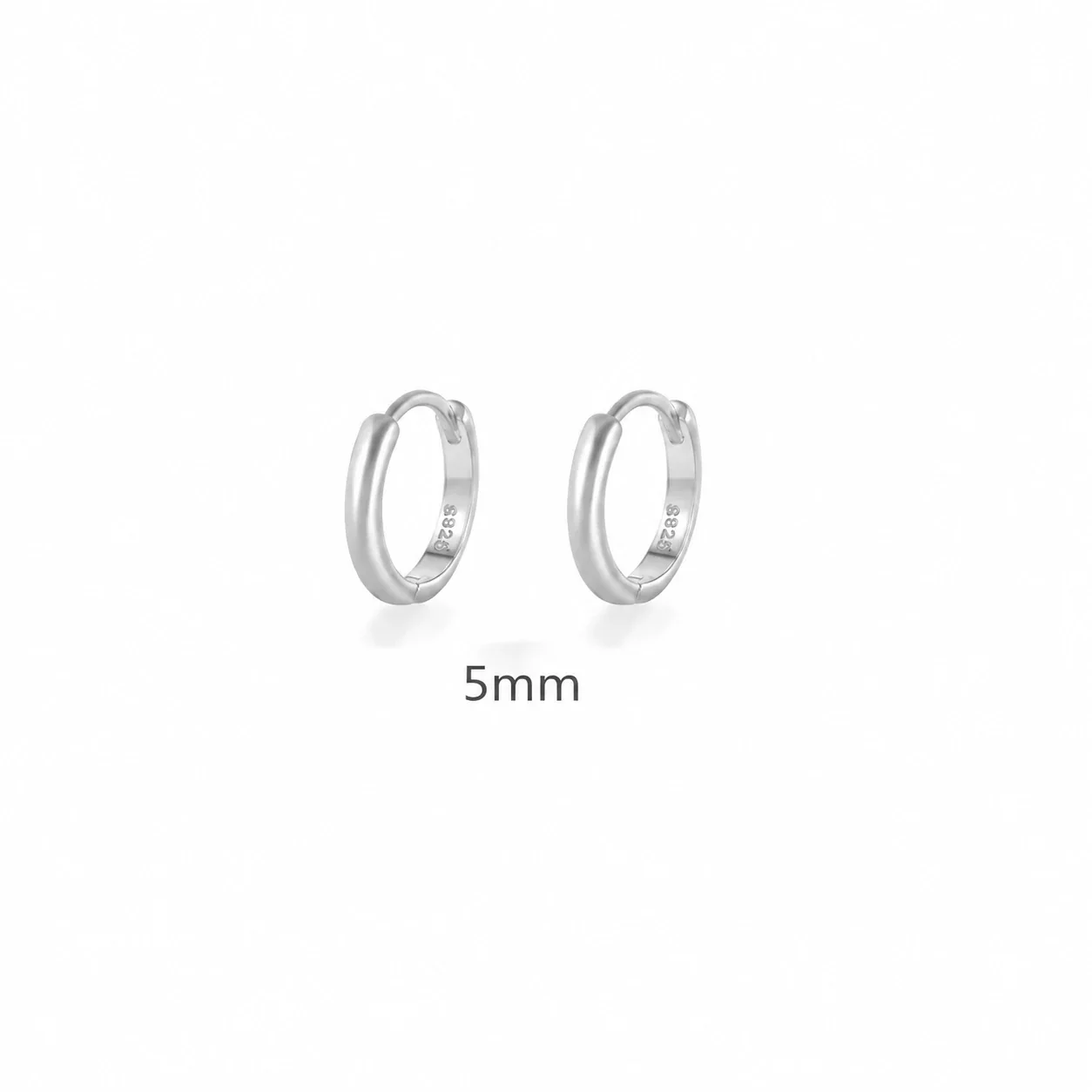 Colorful Gold-Plated Round Stone Huggie Hoop Earrings - Silver