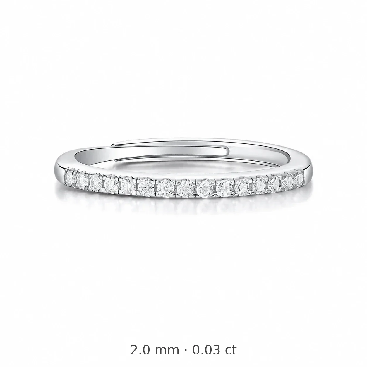 Refined 925 Sterling Silver Eleven-Stone Prong-Set Ring - Silver