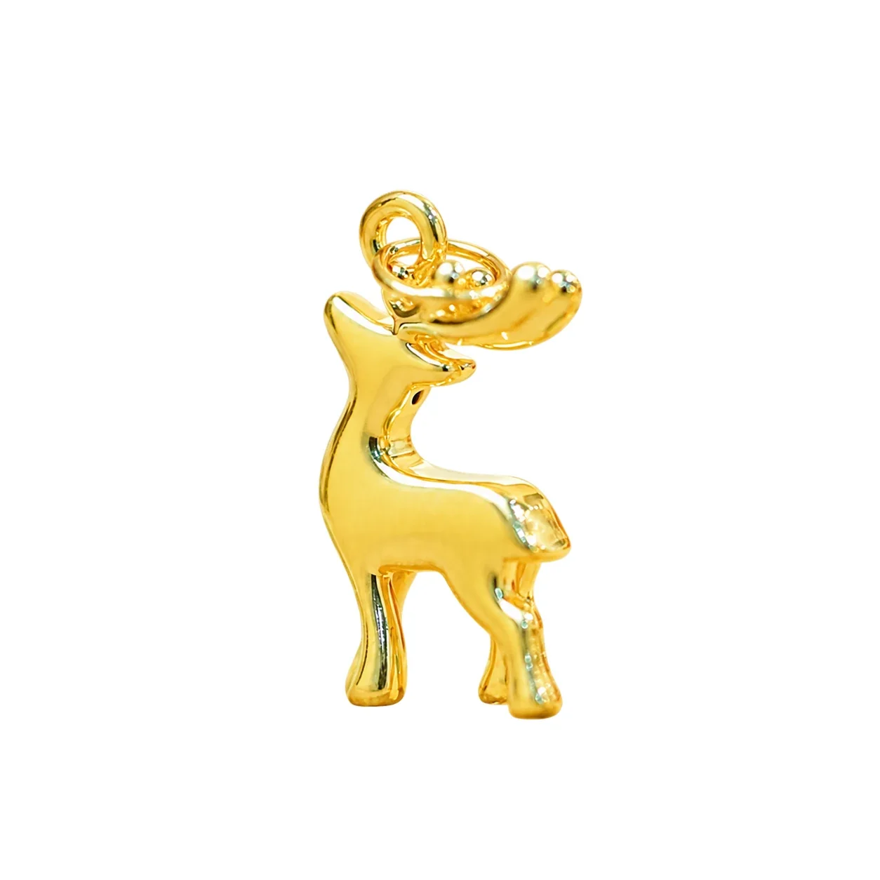 Whimsical Gold-Plated Copper Deer Rope Chain Necklace