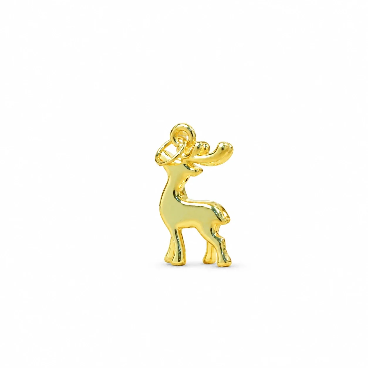 Whimsical Gold-Plated Copper Deer Rope Chain Necklace