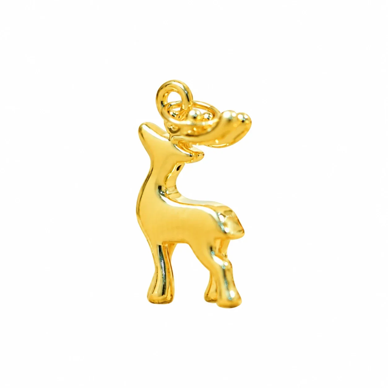 Whimsical Gold-Plated Copper Deer Rope Chain Necklace - Pendant · Deer Only