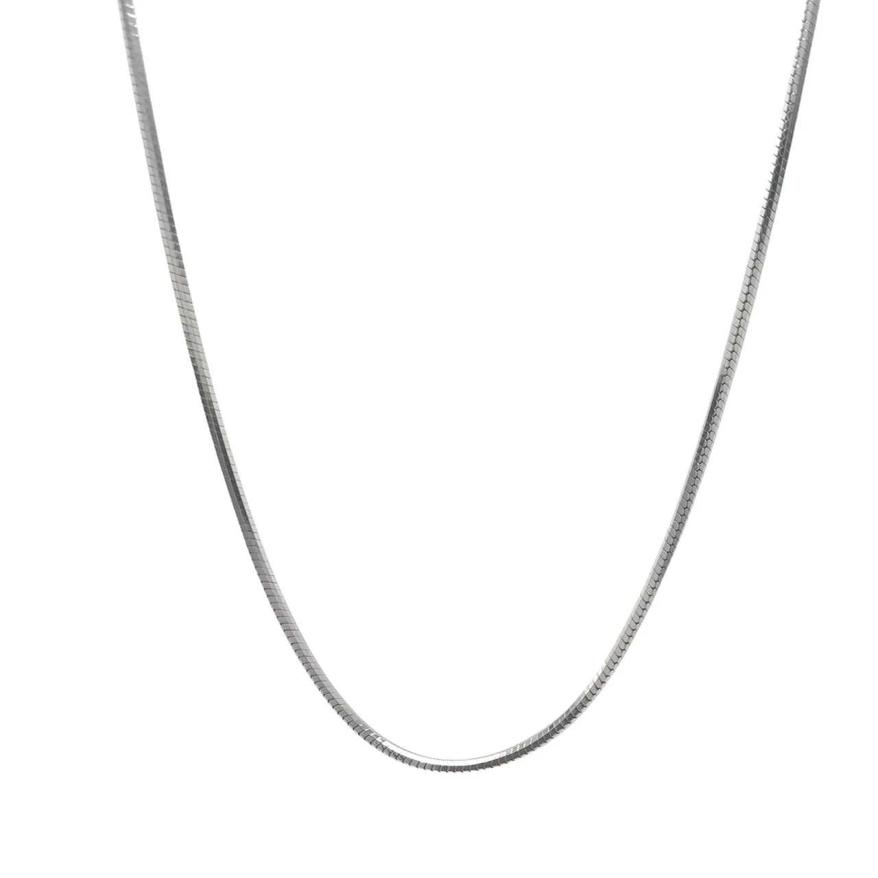 Faceted Snake 925 Sterling Silver Slim Chain Necklace