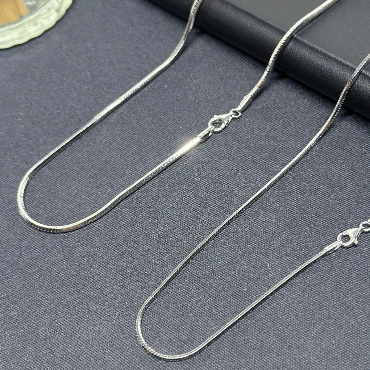 Faceted Snake 925 Sterling Silver Slim Chain Necklace