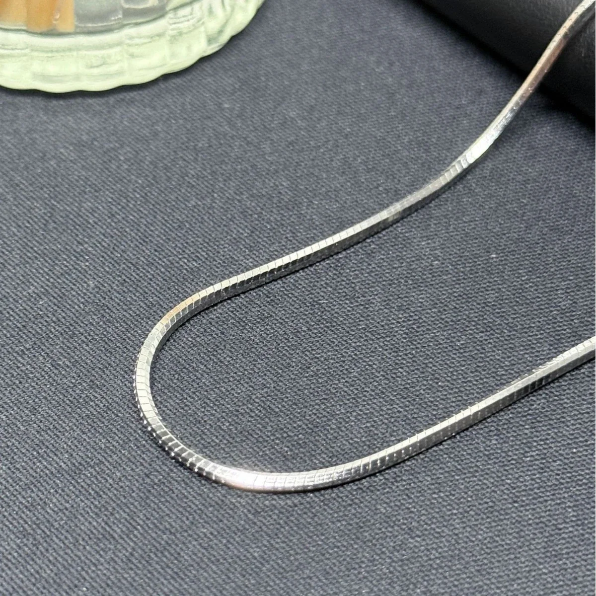 Faceted Snake 925 Sterling Silver Slim Chain Necklace