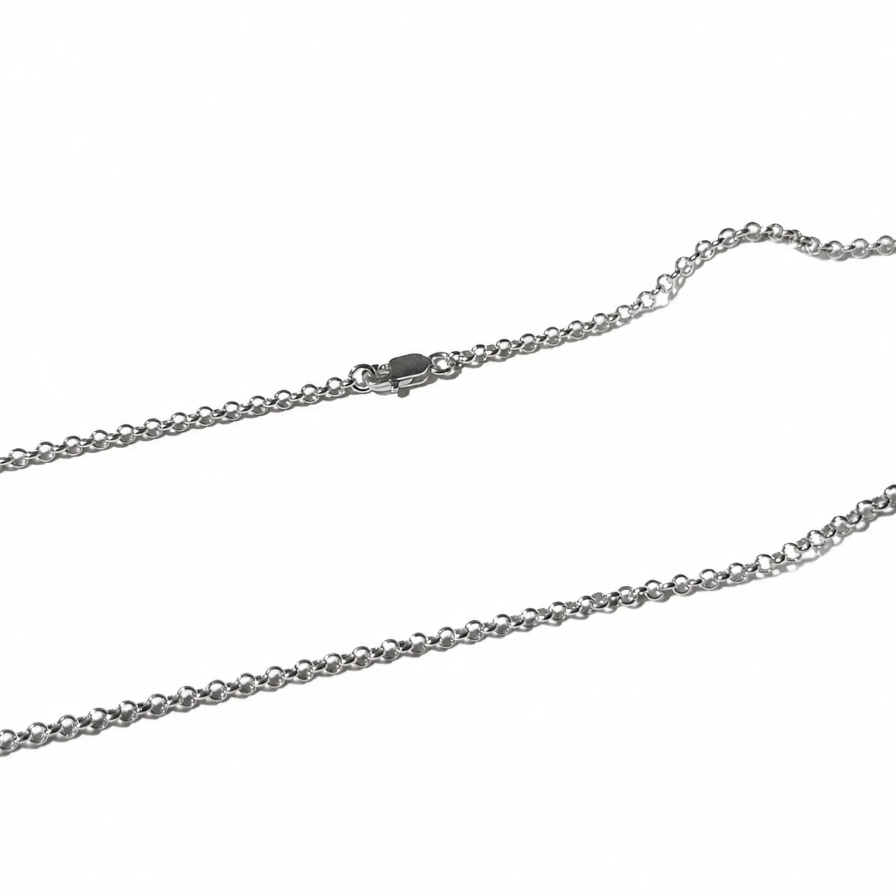 Polished 925 Sterling Silver Rolo Link Layering Necklace