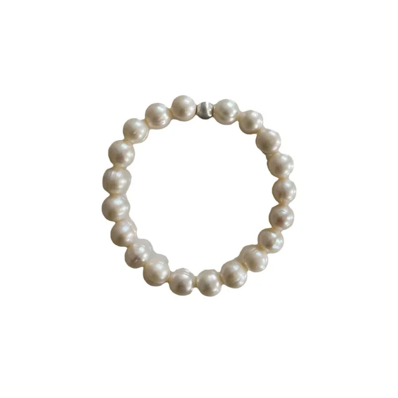 Organic Freshwater Pearl Beaded 925 Sterling Silver Ring