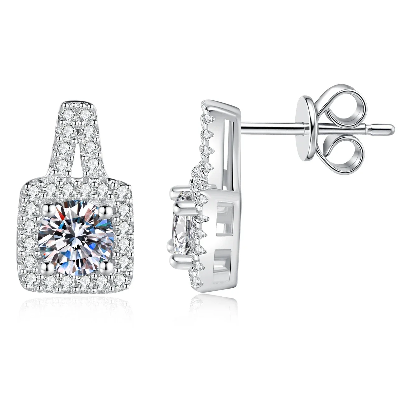 Radiant 925 Sterling Silver Pavé Bottle Stud Earrings