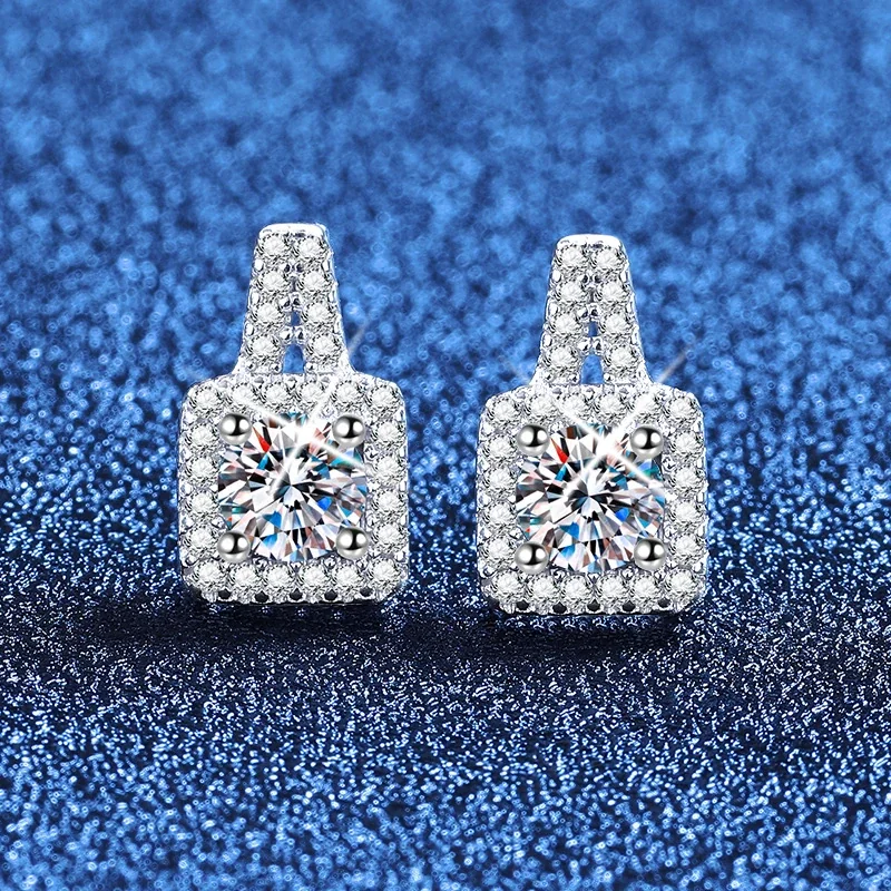 Radiant 925 Sterling Silver Pavé Bottle Stud Earrings