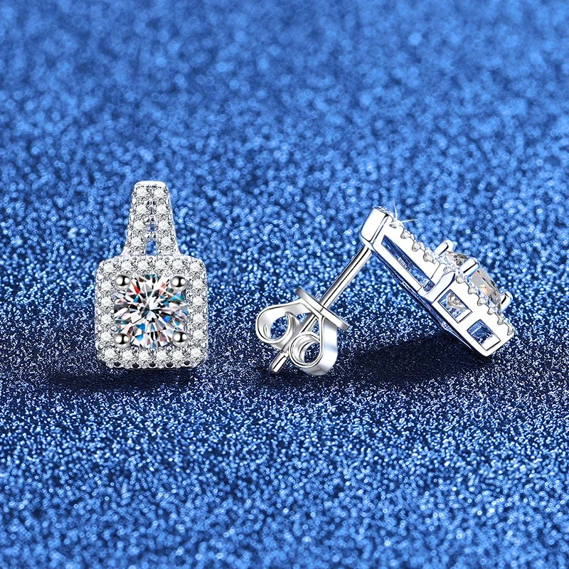 Radiant 925 Sterling Silver Pavé Bottle Stud Earrings