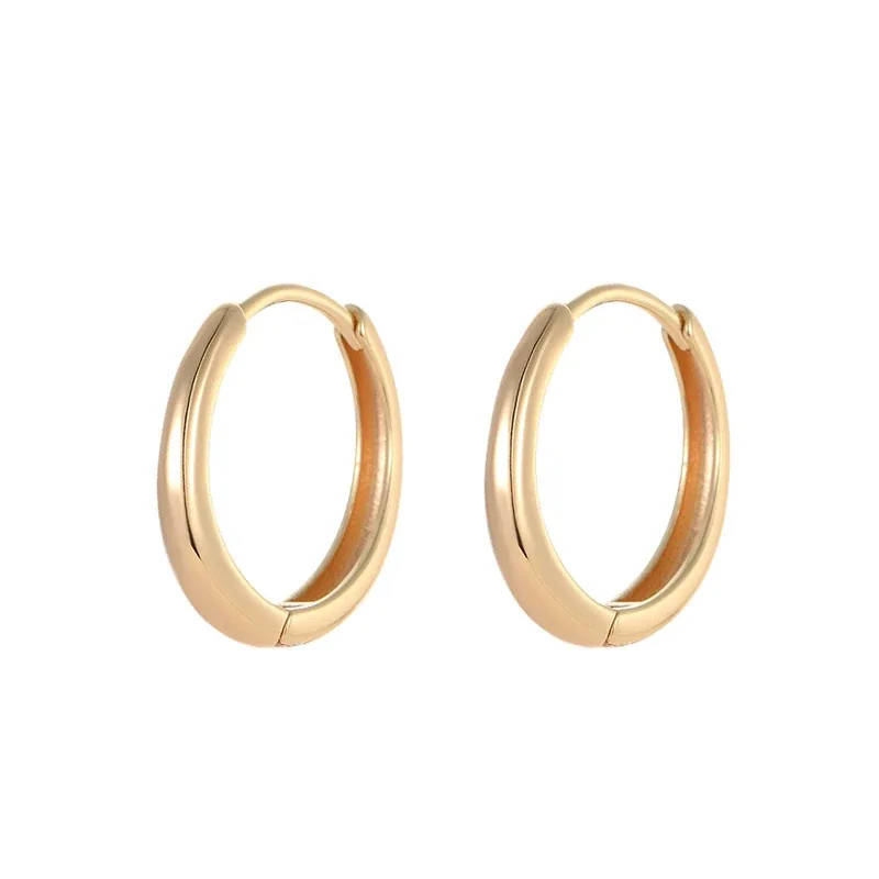 Sleek 925 Sterling Silver Rounded Hinged Hoop Earrings