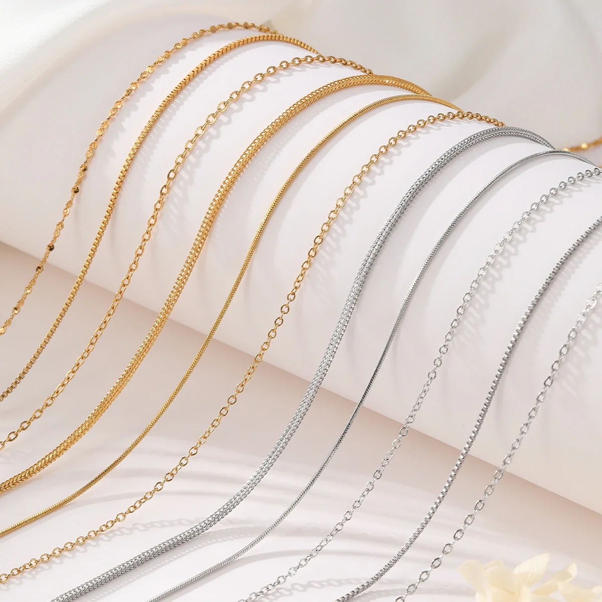 Refined Stainless Steel Box-Link and Snake Chain Necklaces