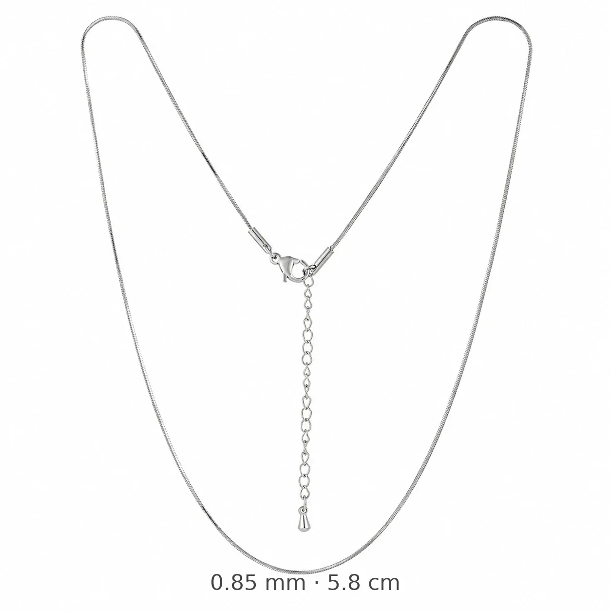 Refined Stainless Steel Box-Link and Snake Chain Necklaces - Silver Snake