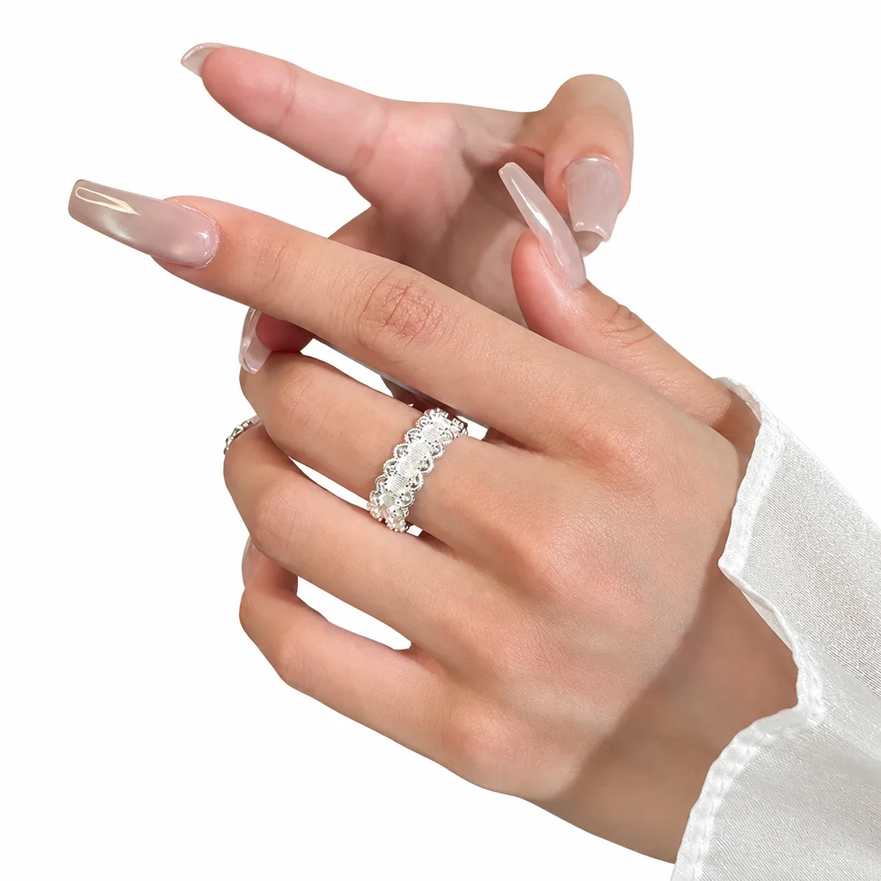 Ornate 925 Sterling Silver Scalloped Openwork Ring