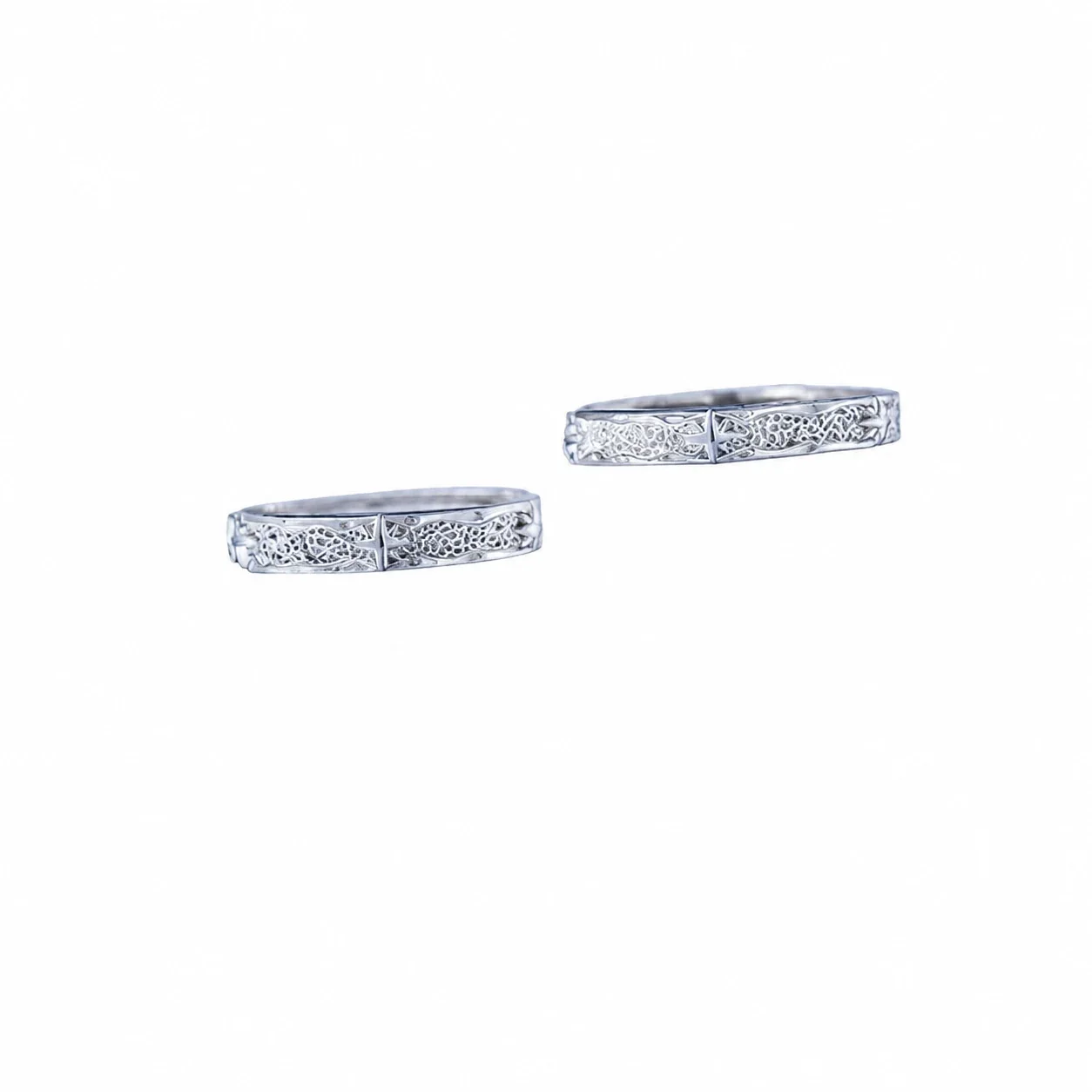 Celestial 925 Sterling Silver Star Motif Textured Rings
