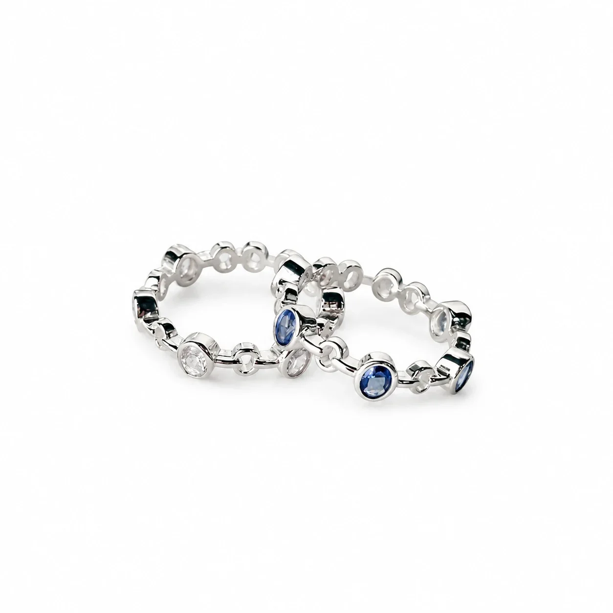 Orbital 925 Sterling Silver Bezel-Set Cubic Zirconia Open Ring