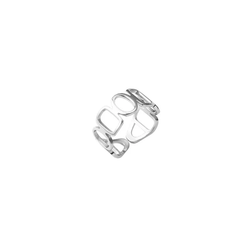 Geometric Open Circle and Square 925 Sterling Silver Ring