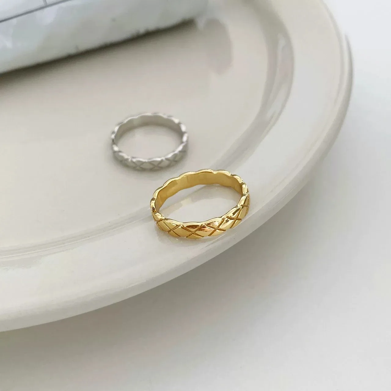 Diamond-Lattice 925 Sterling Silver Open Band Ring