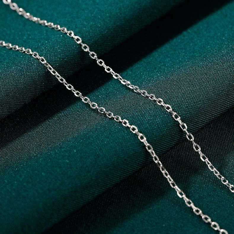 Twisted Marquise-Link 925 Sterling Silver Chain Necklace - Cross Silver