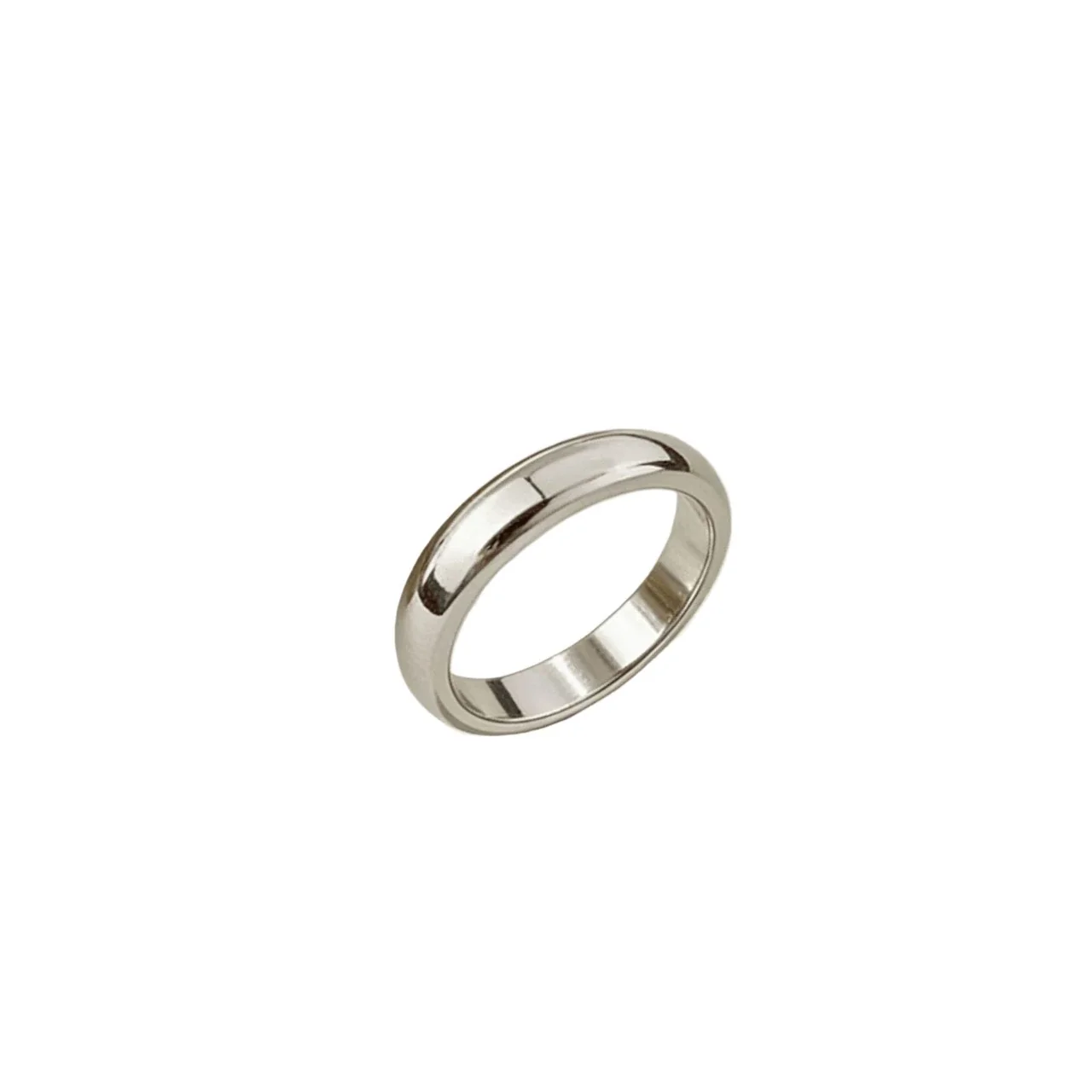 Mirror Dome 925 Sterling Silver Smooth Wide-Band Ring