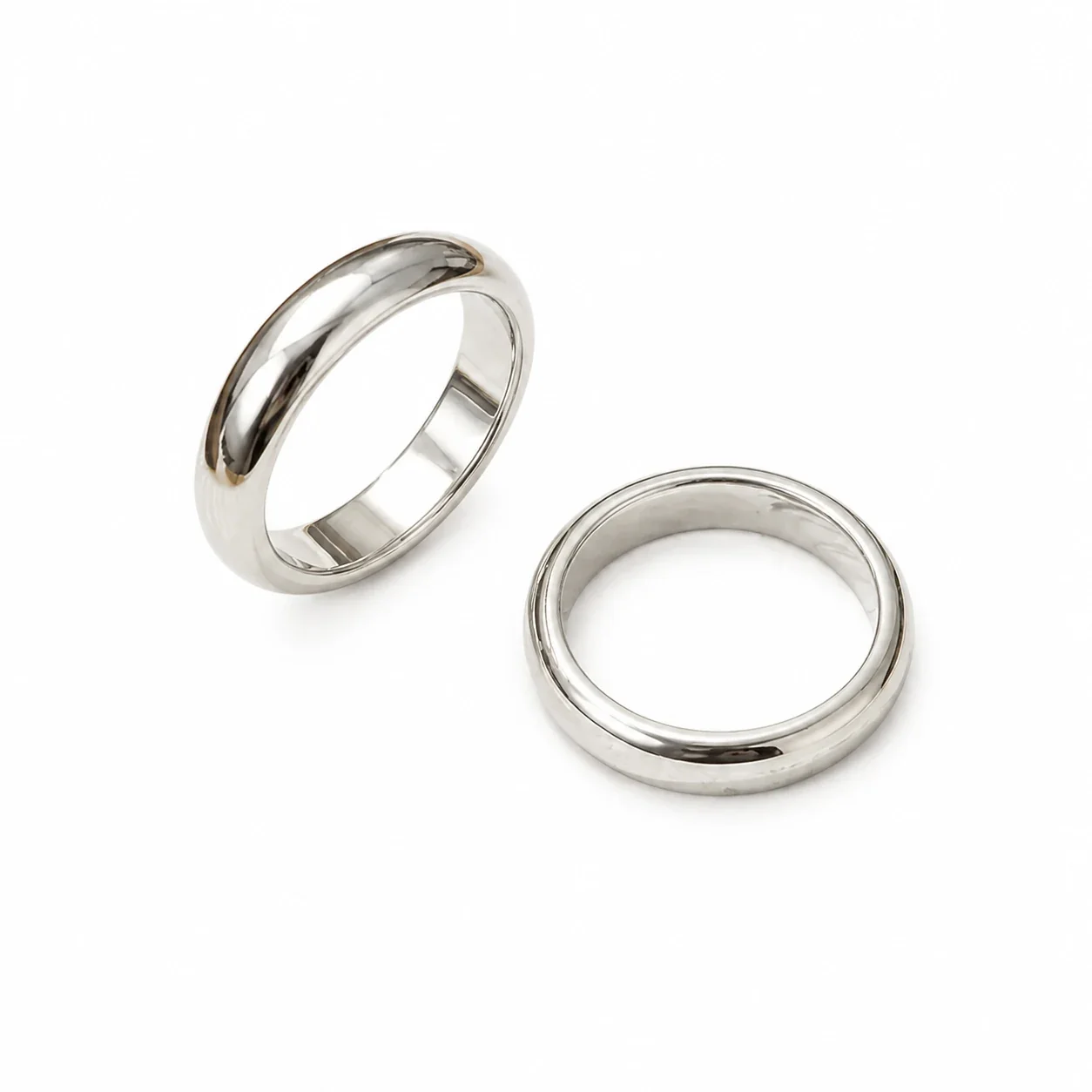 Mirror Dome 925 Sterling Silver Smooth Wide-Band Ring