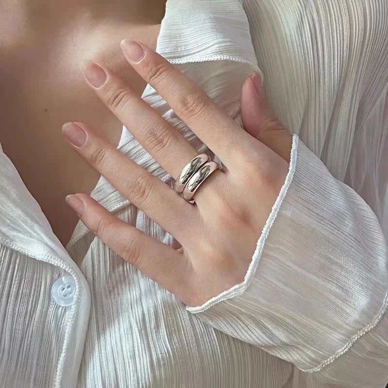 Mirror Dome 925 Sterling Silver Smooth Wide-Band Ring
