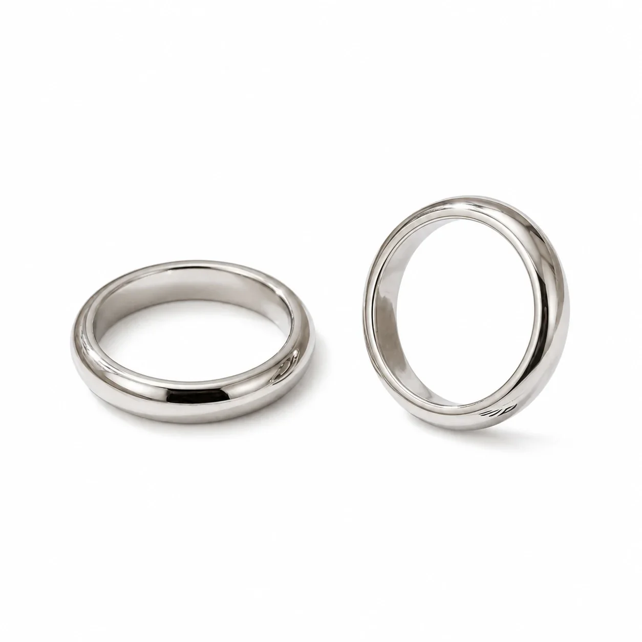 Mirror Dome 925 Sterling Silver Smooth Wide-Band Ring