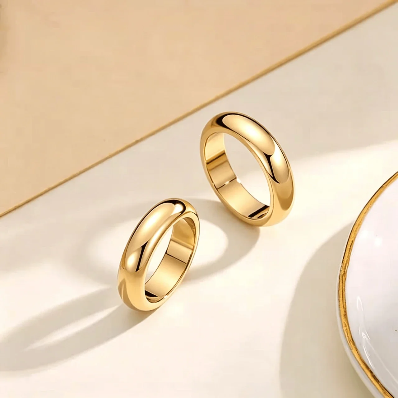 Mirror Dome 925 Sterling Silver Smooth Wide-Band Ring