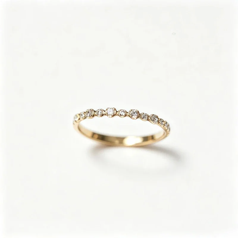 Delicate 18K Gold-Plated Graduated Round Bezel-Set Ring