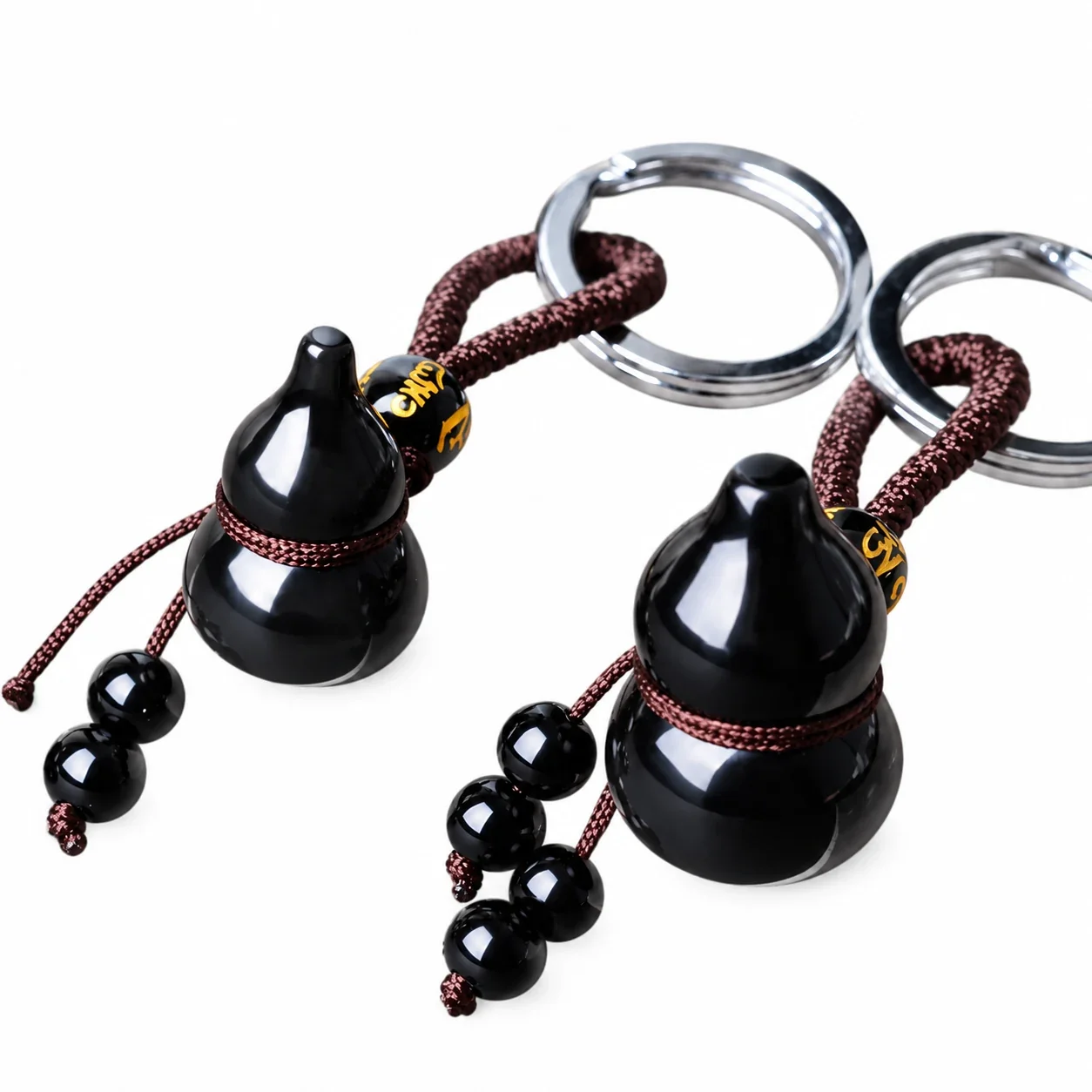 Lustrous Crystal Gourd Pendant with Cord-Wrapped Necklace