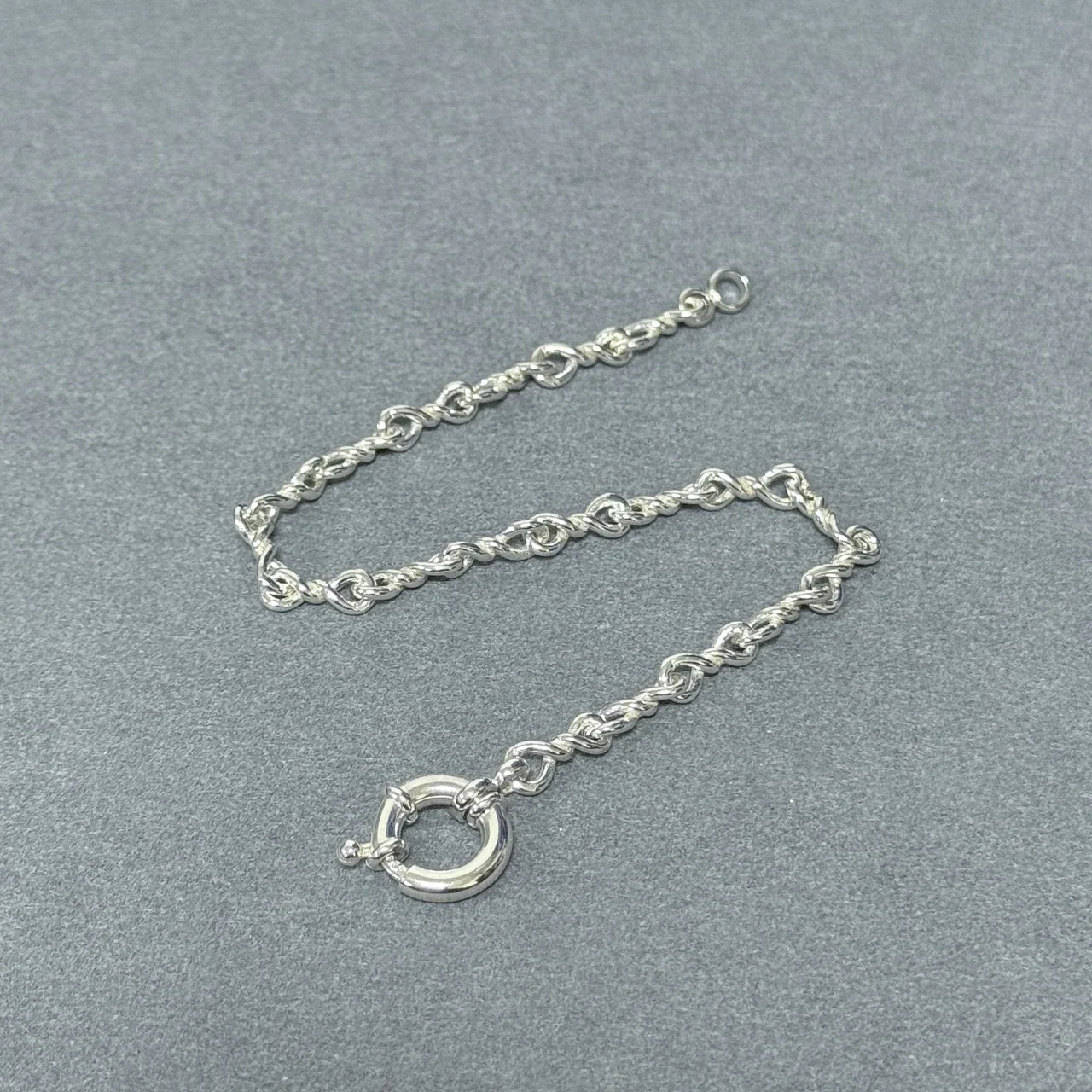Antiqued 925 Sterling Silver Twisted Heart Link Bracelet