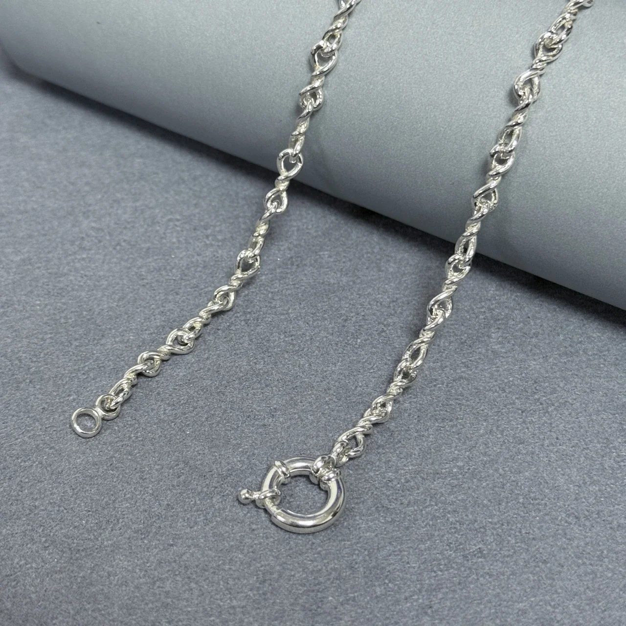 Antiqued 925 Sterling Silver Twisted Heart Link Bracelet