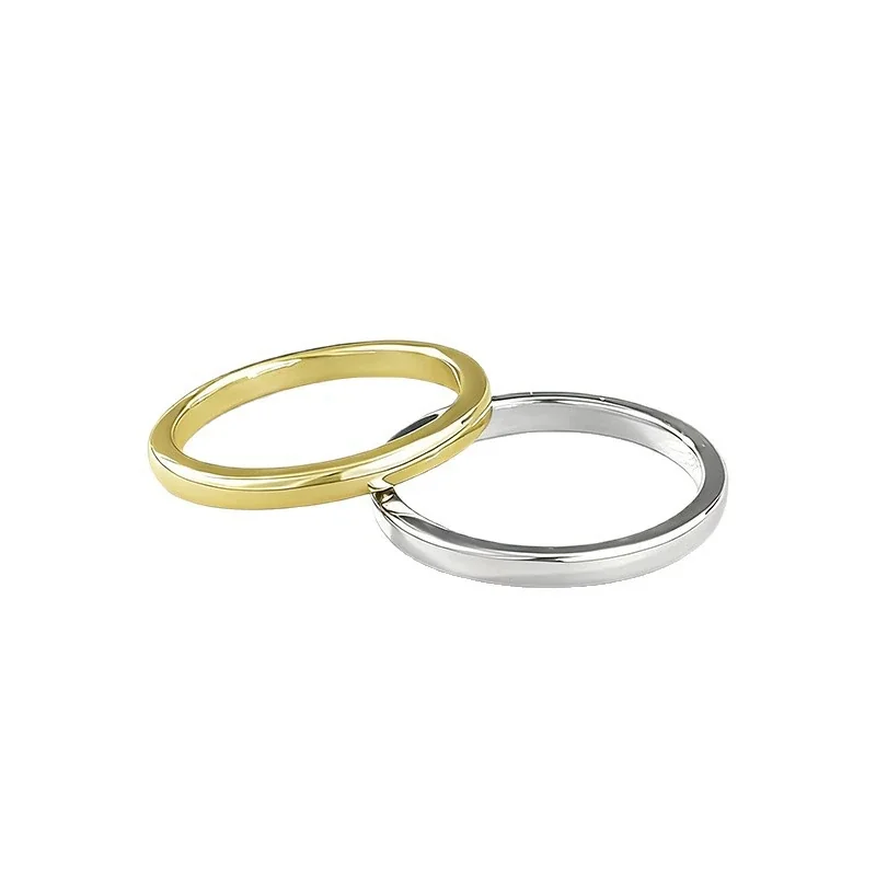 Minimalist 925 Sterling Silver Slim Dome Band Ring