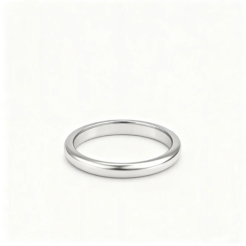 Minimalist 925 Sterling Silver Slim Dome Band Ring