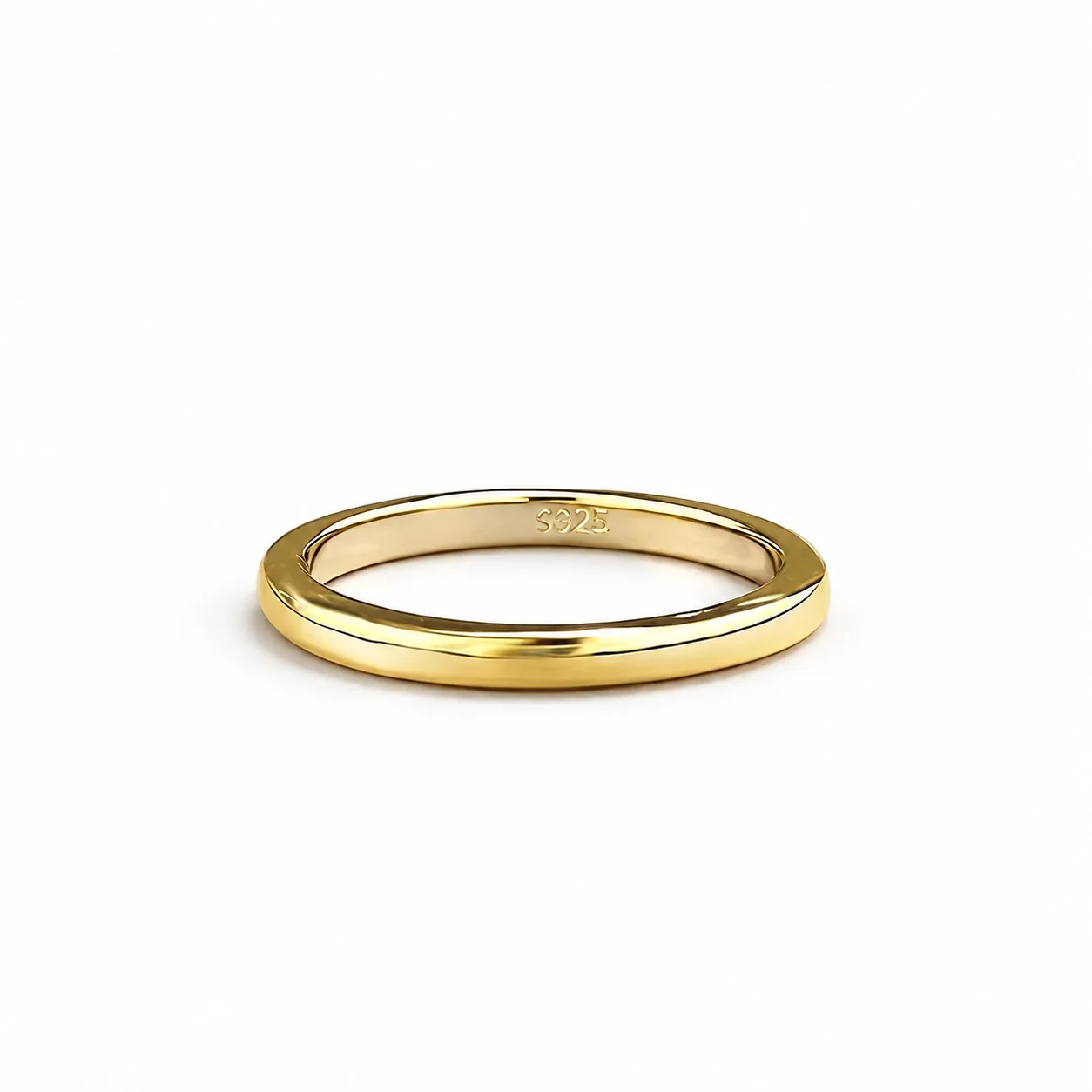 Minimalist 925 Sterling Silver Slim Dome Band Ring