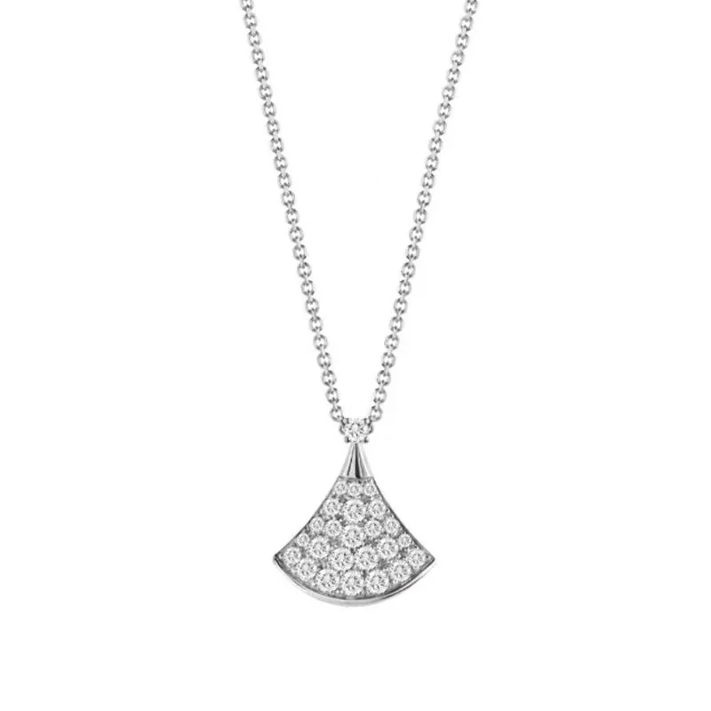 Radiant Fan Pavé 925 Sterling Silver Pendant Necklace