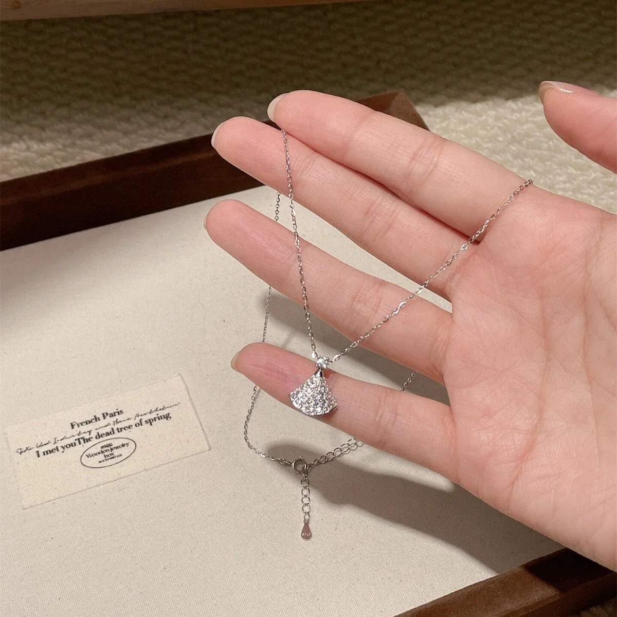 Radiant Fan Pavé 925 Sterling Silver Pendant Necklace