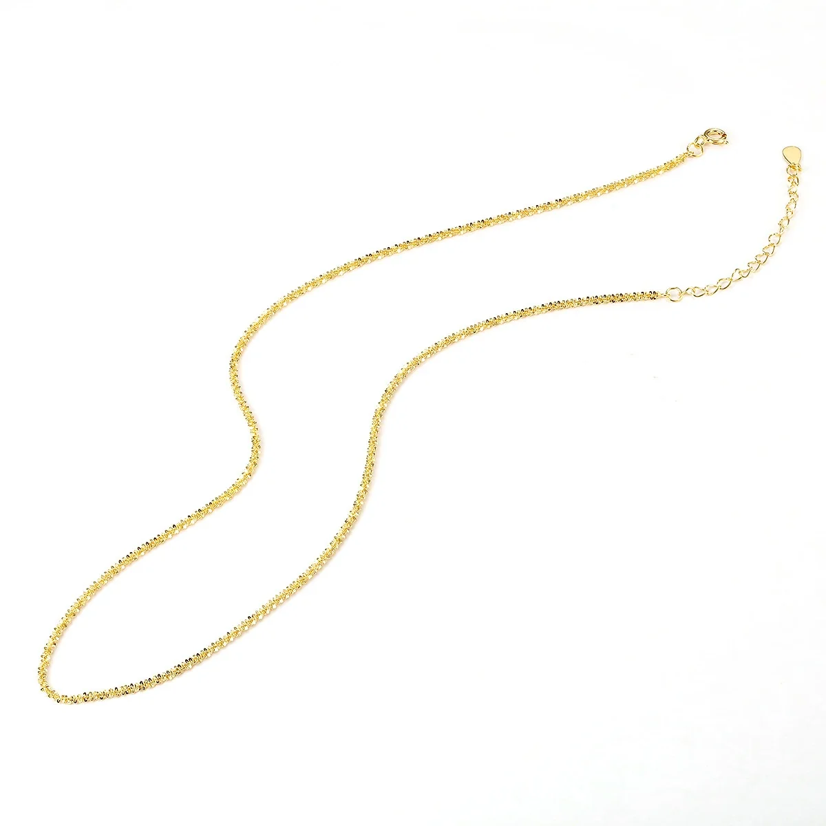 Sparkling 925 Sterling Silver Faceted Bead Chain Necklace - Necklace · 45 cm , 1.5 mm Wide