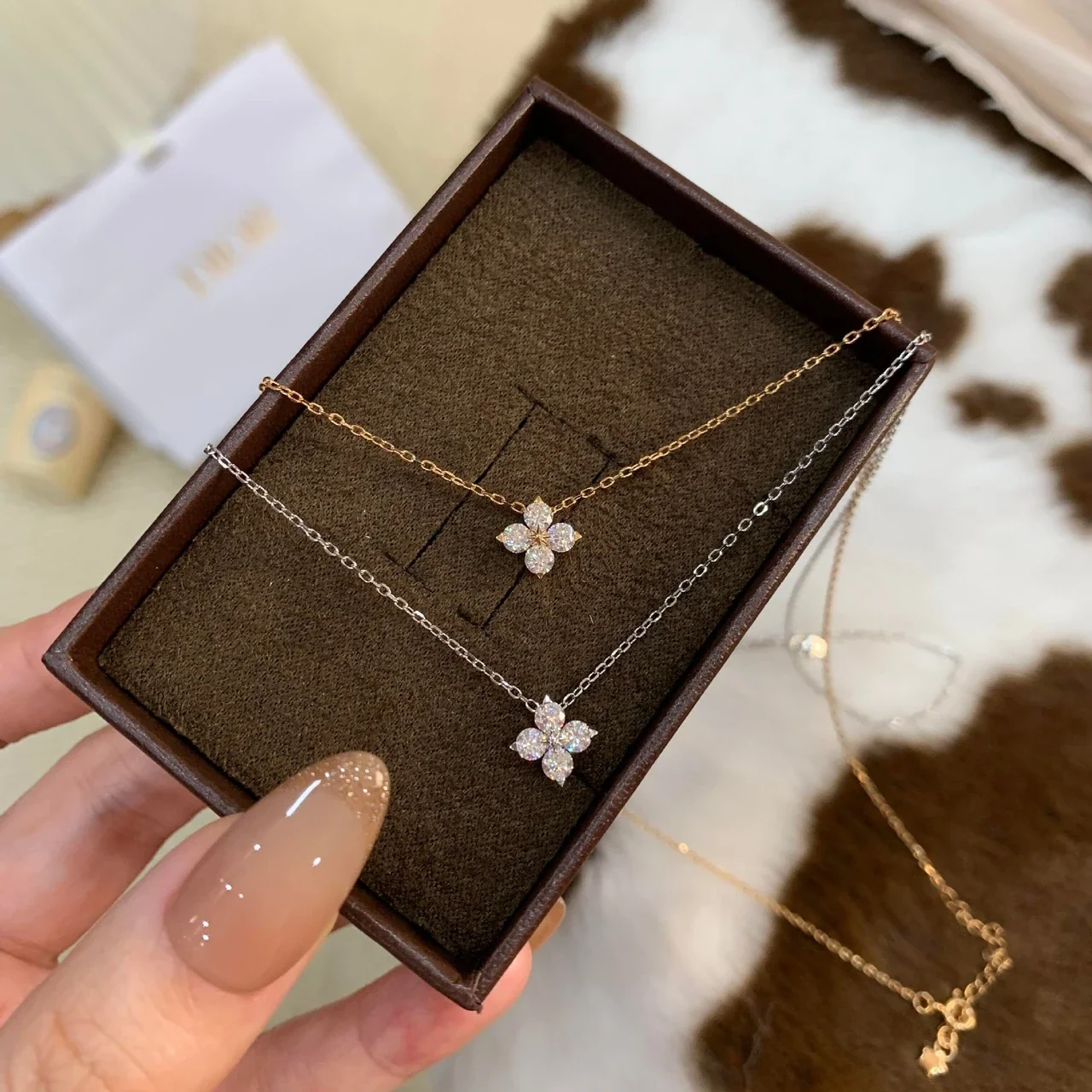 Petite Clover Round CZ 925 Sterling Silver Necklace