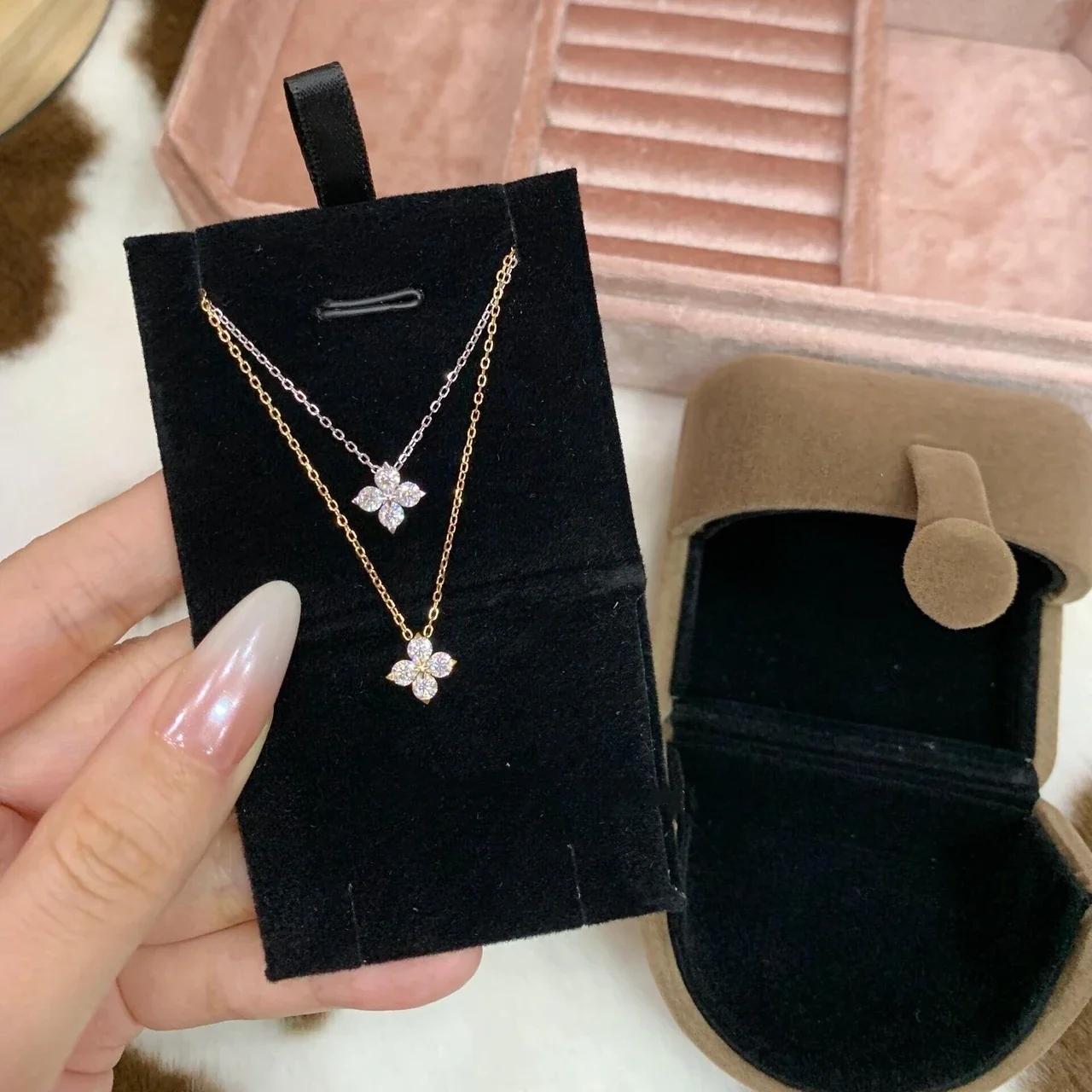 Petite Clover Round CZ 925 Sterling Silver Necklace