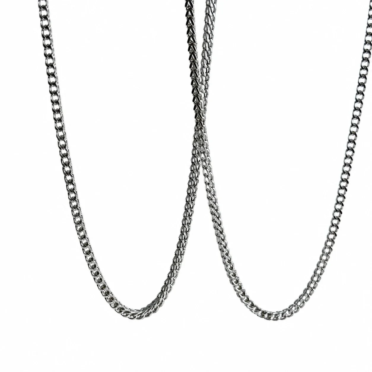 Polished 925 Sterling Silver Wheat Chain Necklace