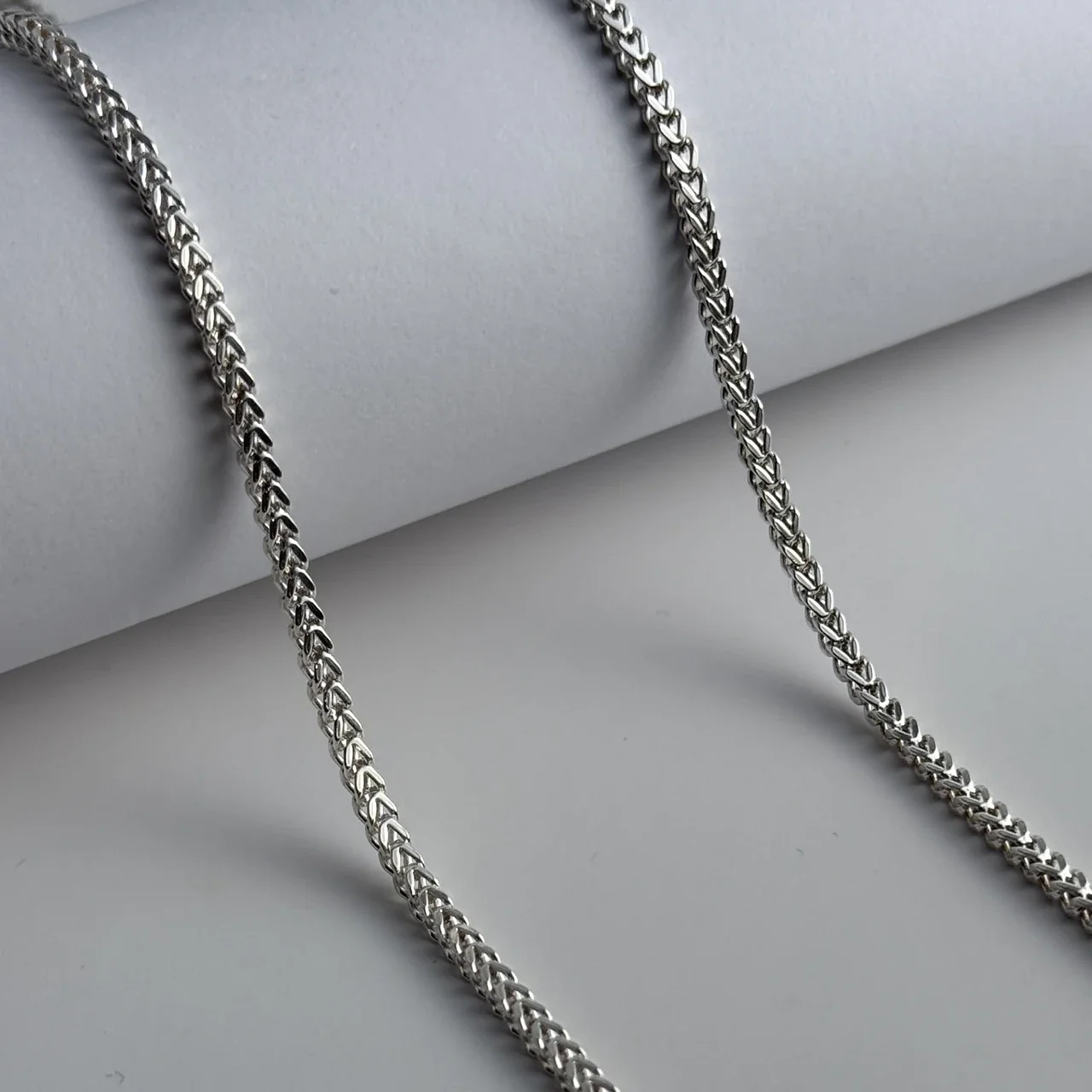 Polished 925 Sterling Silver Wheat Chain Necklace