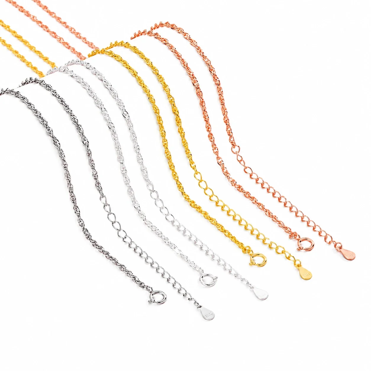 Twisted Oval-Link 925 Sterling Silver Chain Necklace