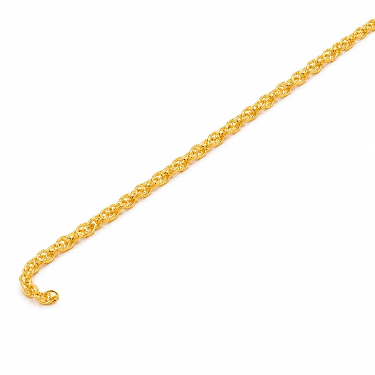 Twisted Oval-Link 925 Sterling Silver Chain Necklace