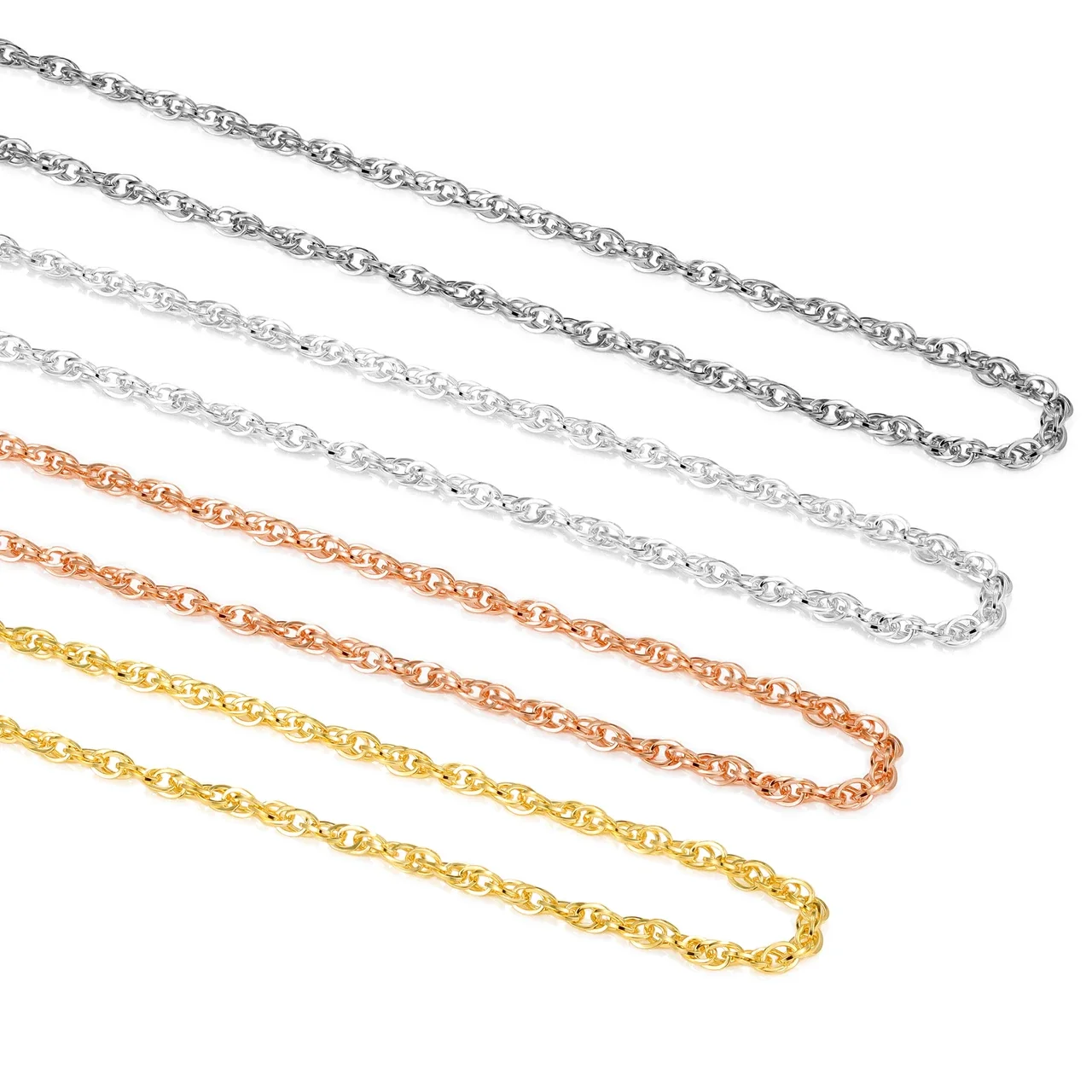 Twisted Oval-Link 925 Sterling Silver Chain Necklace