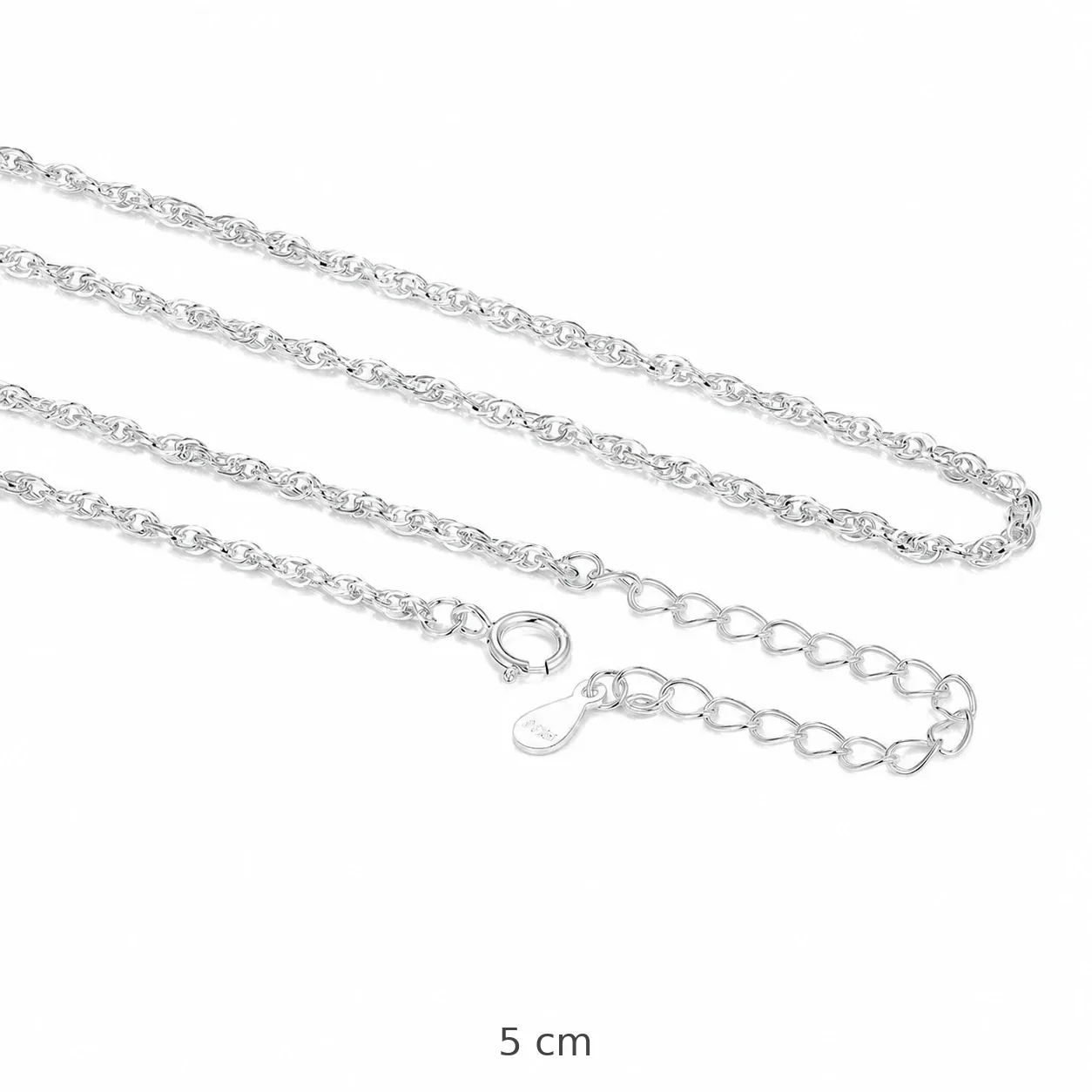 Twisted Oval-Link 925 Sterling Silver Chain Necklace - Silver