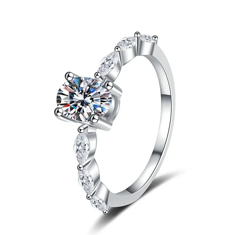 Radiant 925 Sterling Silver Round Prong Marquise Ring - Carat High-Carbon Stone