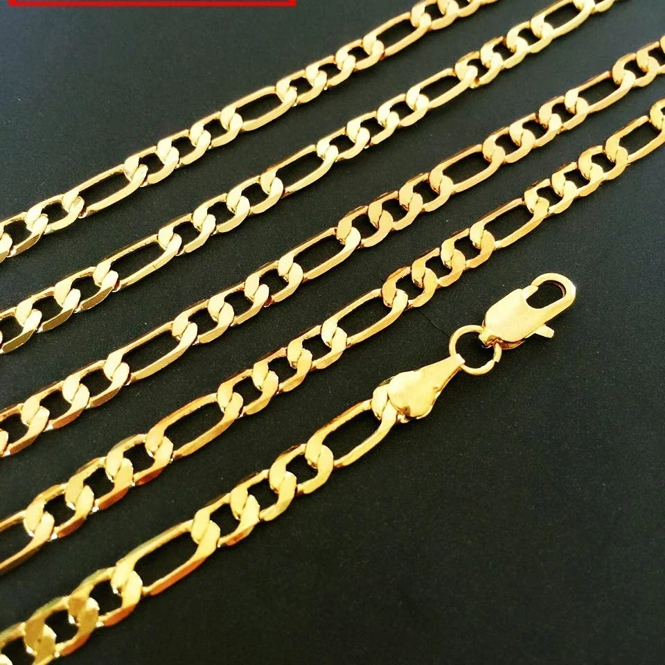 Bold Figaro Cuban Link Gold-Plated Stainless Steel Bracelet